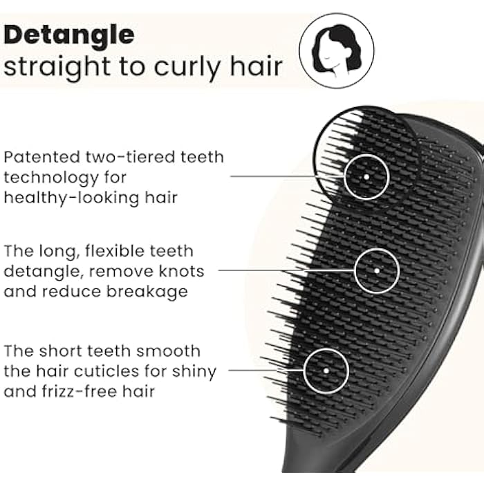 TANGLE TEEZER The Wet Detangler - Larg (Black) - Image 2